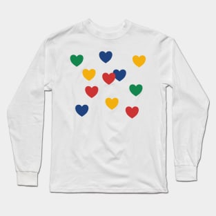 Rainbow hearts abstract, bight and cheerful multi colored hearts Long Sleeve T-Shirt